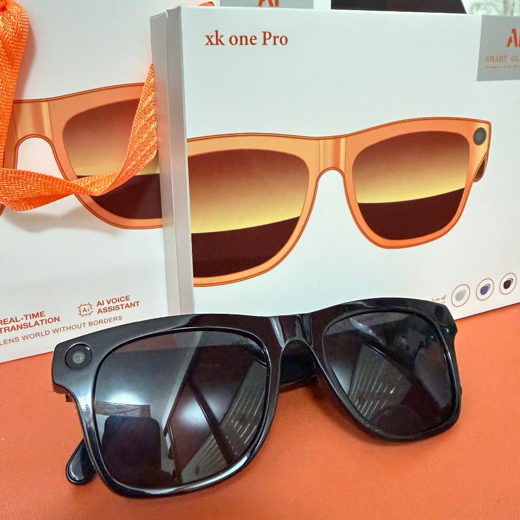 Xk one pro 8mp HD กล้องสมาร์ท Al กล้องแว่นตาสมาร์ท Voice Assistant Anti Blue-Light แว่นตากันแดดเพลง 