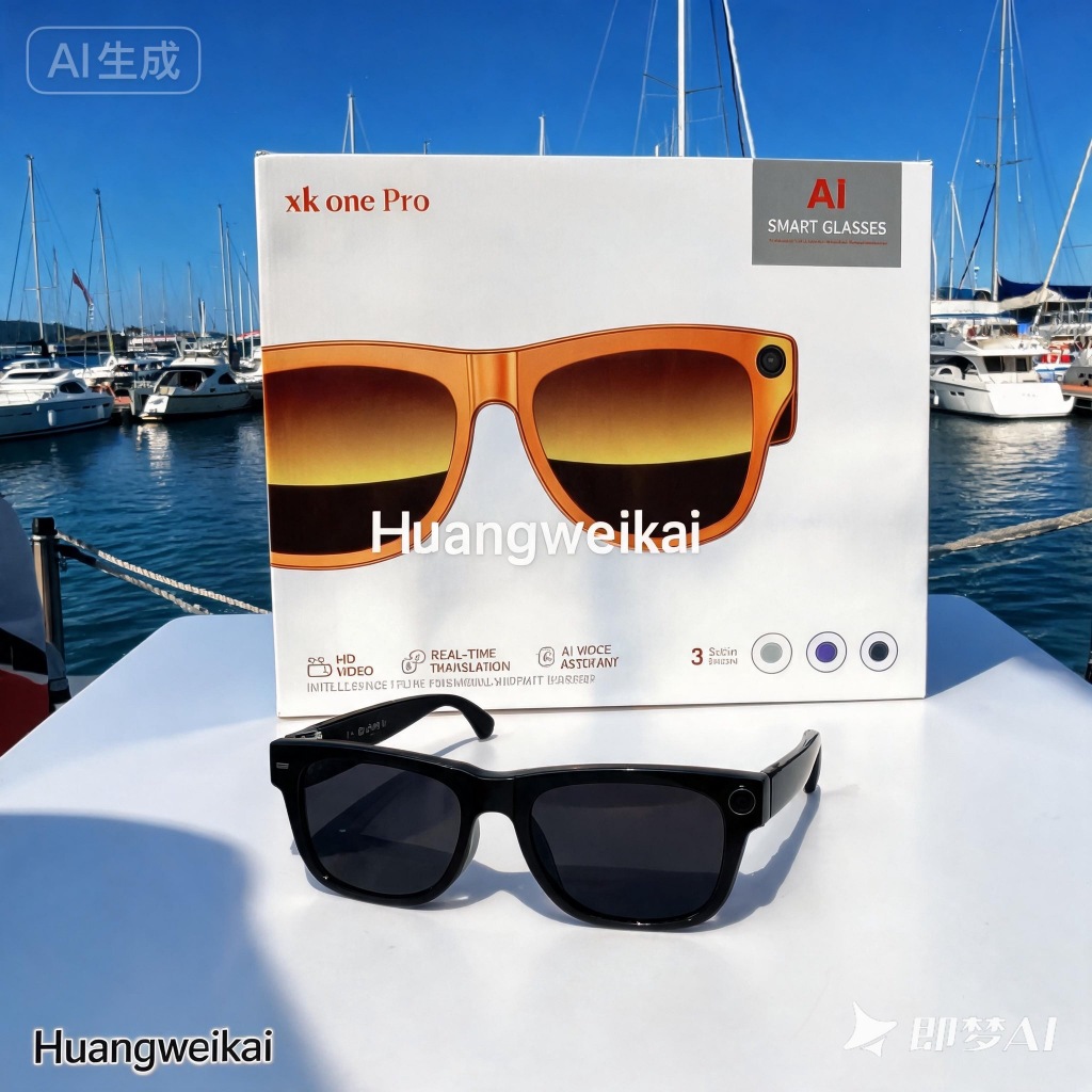 Xk one pro 8mp HD กล้องสมาร์ท Al กล้องแว่นตาสมาร์ท Voice Assistant Anti Blue-Light แว่นตากันแดดเพลง 