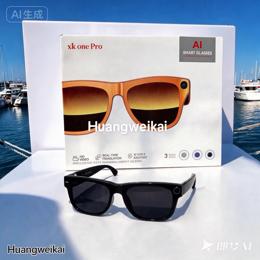 Xk one pro 8mp HD กล้องสมาร์ท Al กล้องแว่นตาสมาร์ท Voice Assistant Anti Blue-Light แว่นตากันแดดเพลง 