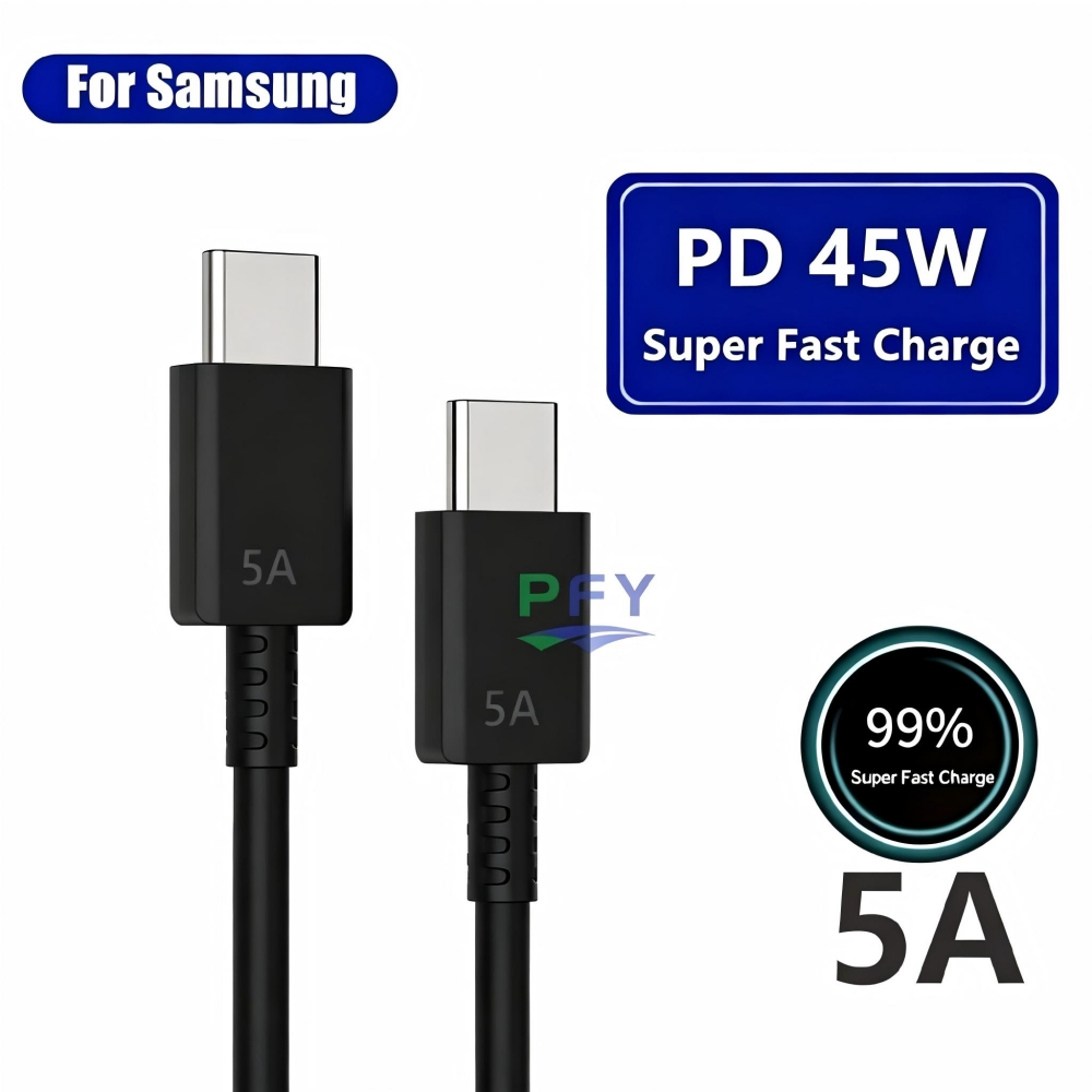 45W 5A PD Fast Charging Cable Type C to C Data Cord Super Fast Charge 2.0 Wire For Samsung S25 S24 S23 S22 Ultra Kabel Data