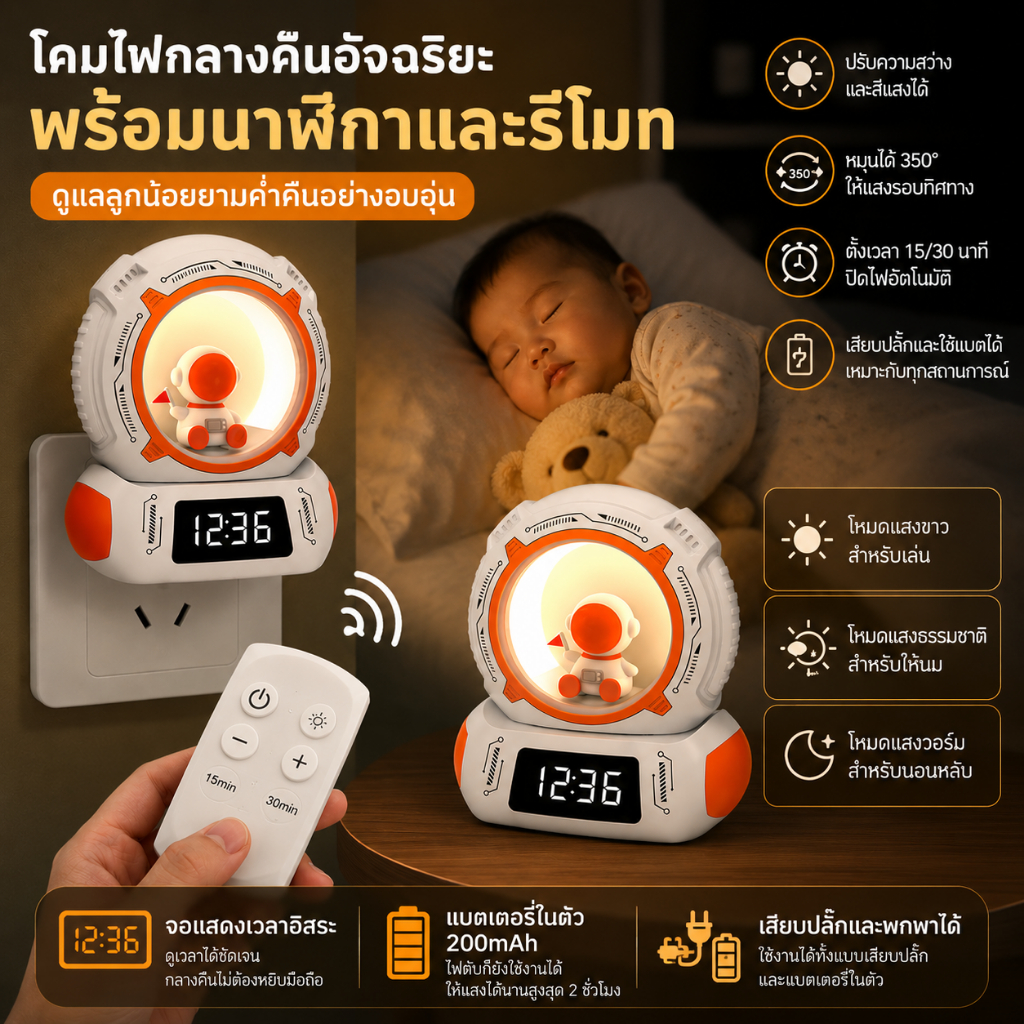 ของขวัญสร้างสรรค์ชาร์จไฟ ปลั๊ก-ใน คู่-ใช้ นํา ไฟกลางคืนสําหรับนอนหลับพร้อมสวิตช์แสงโดยรอบห้องนอนโคมไฟข้างเตียงระดับไฮเอ