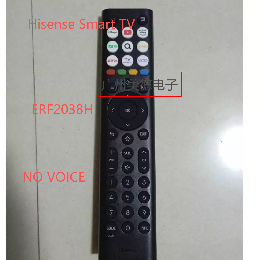 รีโมทสําหรับ Hisense Smart TV รหัส ERF2038H * ไม่มีฟังก์ชั่นคําสั่งเสียง * รีโมทสําหรับ VIDAA TV His