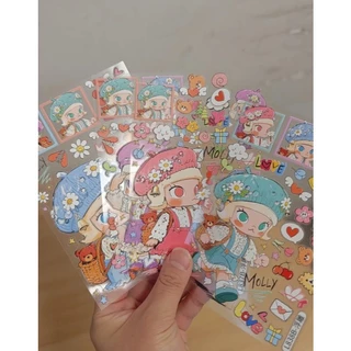 Pop Mart Spring Molly สติกเกอร์นูน diy โทรศัพท์มือถือแท็บเล็ตสติกเกอร์ตกแต่งถ้วยน้ํา