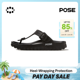 【New Brown and Grey】POSE Mango Lady Flip Flops Classic  Design Adjustable Strap Strong Arch Support P3249703