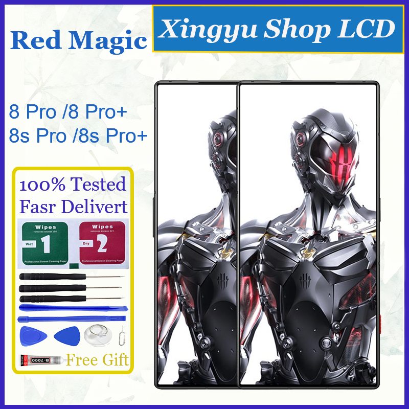 AMOLED สําหรับ Red Magic 8 Pro 8 Pro Plus 8s Pro 8s Pro Plus จอแสดงผล LCD หน้าจอสัมผัสเปลี่ยน