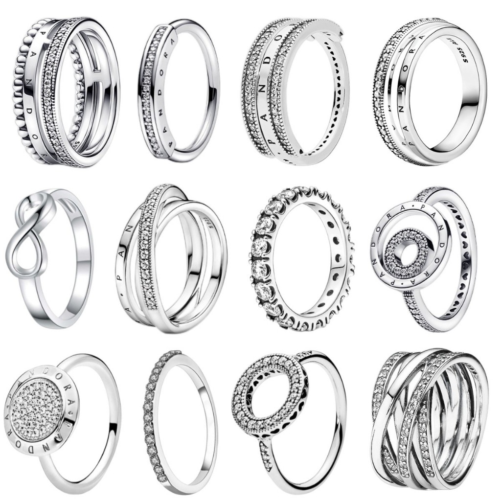 คลาสสิก Pavé S925 แหวนเงินผู้หญิงแฟชั่นเครื่องประดับของขวัญ