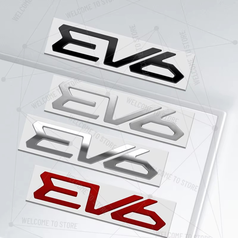จัดแต่งทรงผมรถยนต์สําหรับ KIA EV6 GT-Line EV ไฟฟ้าโลโก้โลหะ 3D ตัวอักษรด้านหลัง Decals ป้ายสัญลักษณ์