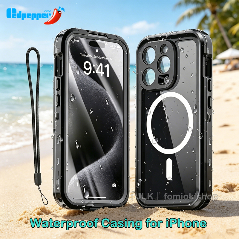 Summer Swimming Underwater Waterproof Phone Case for iPhone 15 14 13 12 11 Pro Max Plus XR X XS Max Magnetic Shockproof Cases Cover