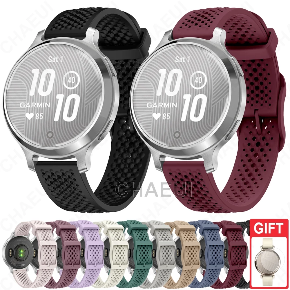 สายรัดซิลิโคนอุปกรณ์เสริมสร้อยข้อมือระบายอากาศสําหรับ Garmin Lily 2