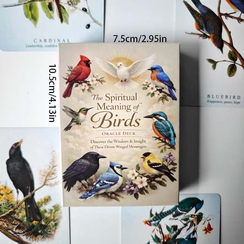 The Spiritual Meaning of Birds Oracle Deck, การ์ดบอกโชคธรรมชาติ 50 ชิ้นสําหรับ Insight & Wisdom 10.5