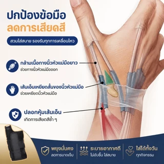 ผ้ารัดข้อมือพร้อมที่พยุงนิ้วหัวแม่มือ ที่พยุงข้อมือแบบยืดหยุ่น ลดอาการปวดข้อมือ ป้องกันบาดเจ็บ สำหรับกีฬาและใช้งานทั่วไป