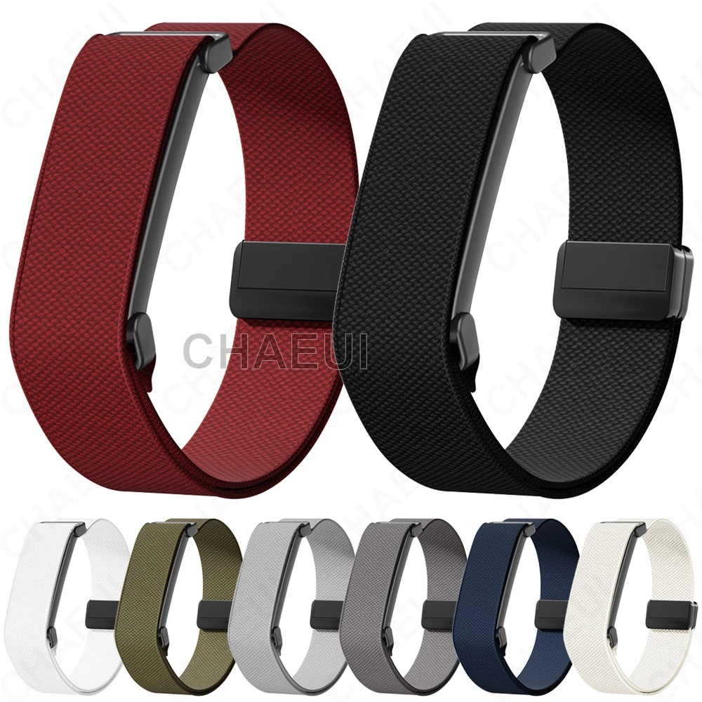 สายรัดไนลอนอุปกรณ์เสริมสร้อยข้อมือแบบห่วงหัวเข็มขัดแม่เหล็กสําหรับ Google Fitbit Air
