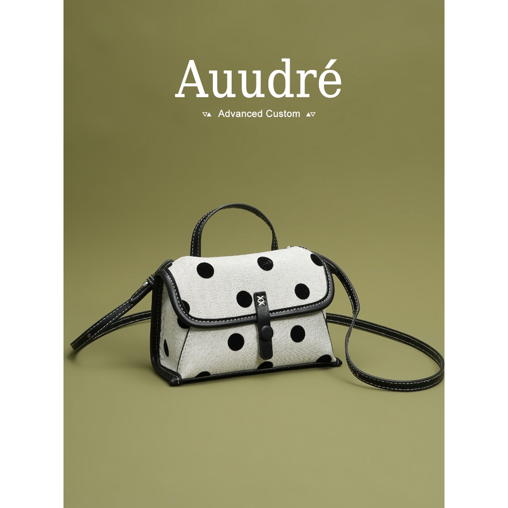Auudre Polka Dot กระเป๋าถือหญิงแฟชั่น Commuter Crossbody กระเป๋าใบเล็ก