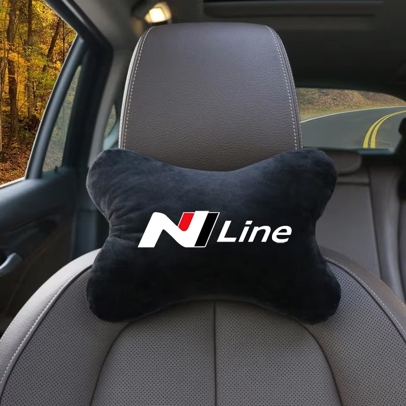 1 ชิ้นรถคอหมอน Lint หัวสนับสนุนสําหรับ Hyundai N Line Sonata Elantra i20 i30 Accent รถ Universal Hea