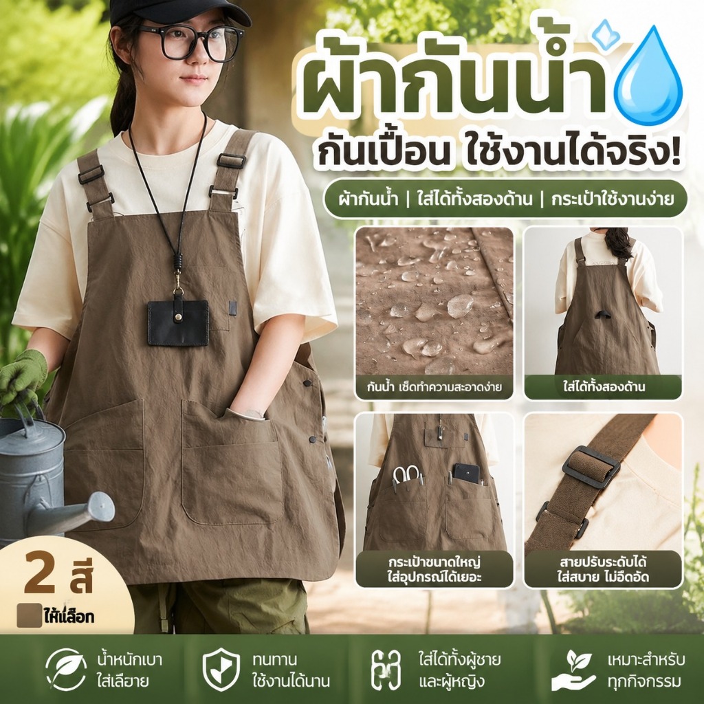 ผ้ากันเปื้อนครัวหนัง ปู่ กันน้ํากันน้ํามัน ปรับได้ สําหรับบริกร จัดเลี้ยง