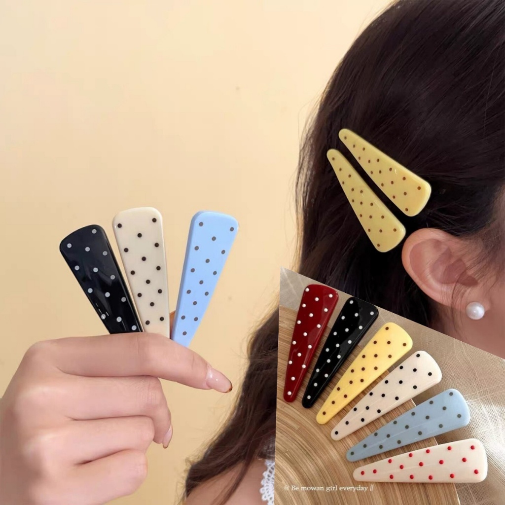 ฤดูร้อนชีสสีเหลืองลายจุด Duckbill คลิปหญิง Simple All-Match คลิปแบนเครื่องประดับผม