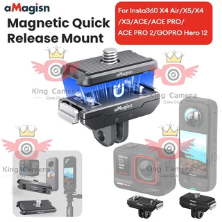 【ร้านไทย】AMagisn Insta360 X6/X5/X4 Air/Ace pro 2/X4 QUICK RELEASE ฐานโลหะแม่เหล็ก QUICK RELEASE อะแดปเตอร์กล้องกีฬาอุปกรณ์เสริม