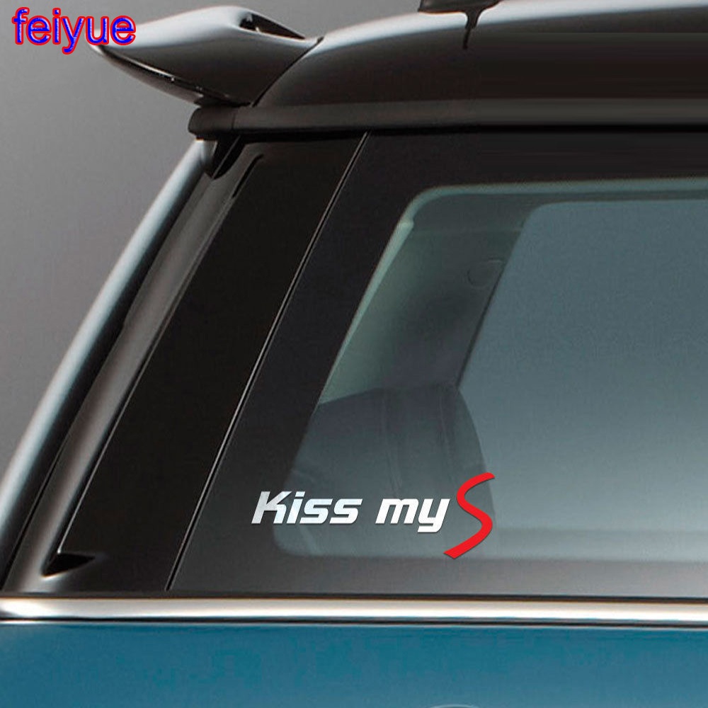 2pcs Kiss myS LOGO สติ๊กเกอร์ติดกระจกรถยนต์สําหรับ bmw MINI COOPER CLUBMAN COUNTRYMAN PEACEMAN R55 R