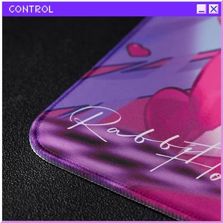 TITANNATION แผ่นรองเมาส์เกมมิ่งแบบ Control ลายอนิเมะสาวน้อย (ชมพูขาว) หนา 4.5mm 490x420มม. ฐาน PORON เกรด Pro Player