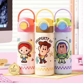 Disney x HoneyLion - กระติกน้ำ 2 หัวดูด Disney Toy Story ลิขสิทธิ์แท้ แก้วเก็บความเย็น 550ml สแตนเลส 316 เปิดฝาระบายความร้อน