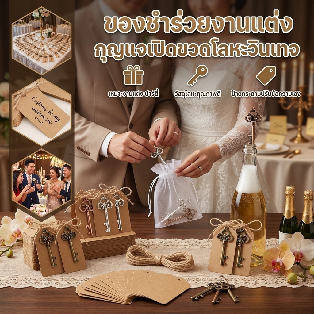 24h จัดส่งจากกรุงเทพ ที่เปิดขวด รูปโครงกระดูก สไตล์วินเทจ 40/50 ชิ้น