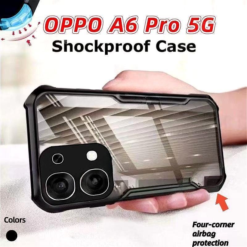 HHL เคสใสขอบดำ กันกระแทก OPPO A6 A6T A6Pro A6C A6S A6X A5Pro A5X A3 A3X A18 A58 4G A78 5G Reno14 Reno14F Reno14Pro Reno15 Reno15F Reno15Pro พร้อมส่ง