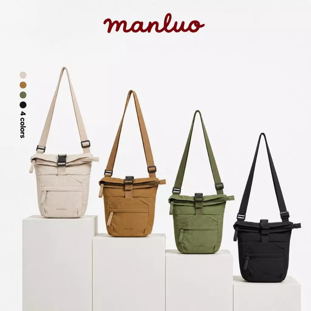 MANLUO Crossbody Bag กระเป๋าสะพายข้างมินิมอล กันน้ำ น้ำหนักเบา Unisex พร้อมส่งในไทย