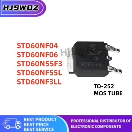 5PCS STD60N55F3 STD60NF55L STD60NF04 STD60NF06 STD60NF3LL TO-252 MOS หลอด