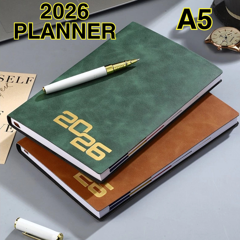 [ในสต็อก] 2026 Planner 2026 Schedule Diary Notebook A5 หน้าวัน Daily Planner สมุดบันทึกวิชาการรายสัปดาห์รายเดือน Diary Planner ม.ค. 2026 ถึง ธ.ค. 2026