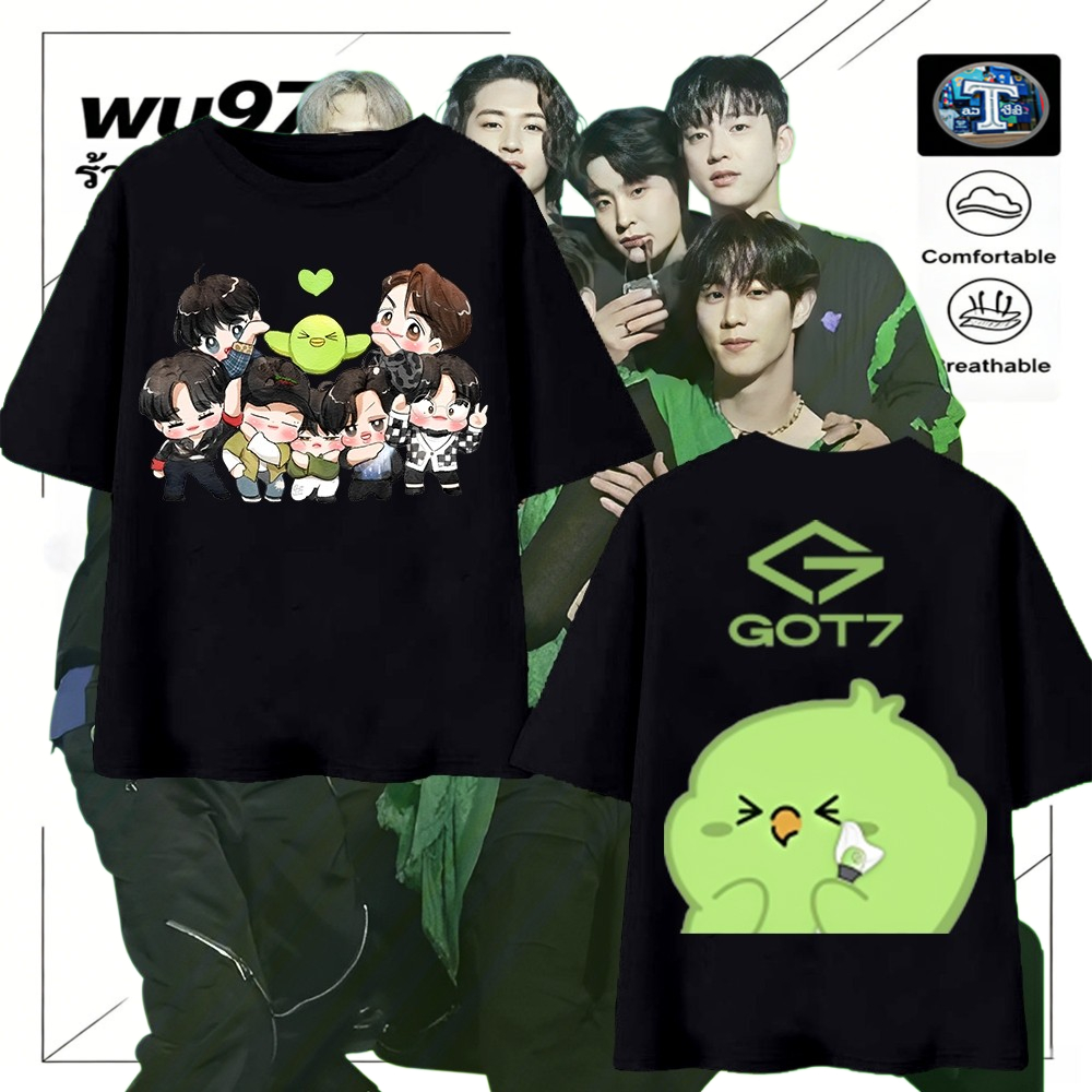 2025 GOT7 Concert < NEST FEST > in Bangkok.เสื้อยืดสีเขียว เหมาะสําหรับแฟนๆ