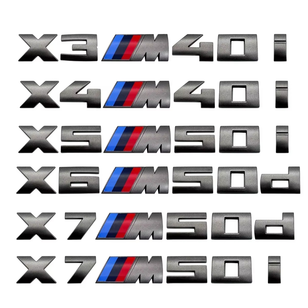 7.3 ซม.สําหรับ M โลโก้ใหม่สีเทา ABS ตัวอักษรสติกเกอร์ trunk badge สําหรับ BMW X3 M40D X5 M50D 50I X6