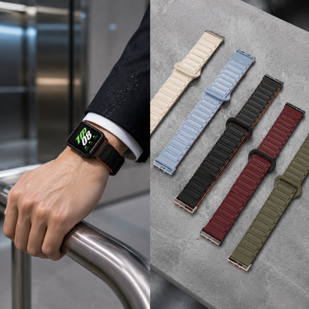 สายรัดสําหรับ Samsung Galaxy Fit 3 สายรัดกีฬากันน้ําแบบแม่เหล็กสายรัดข้อมือทดแทน