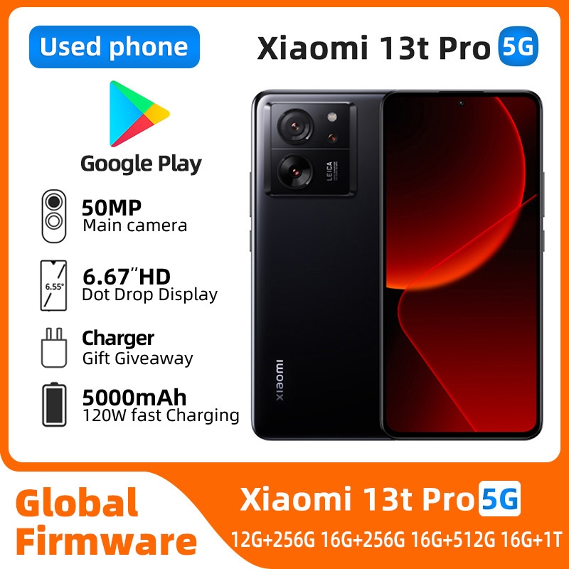 โทรศัพท์มือสองXiaomi 13T Pro (5g) Legit In Good Condition ปลดล็อคสมาร์ทโฟน Android