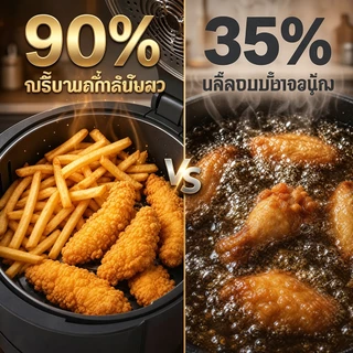 【NEW】ALLTOU หม้อทอดไร้น้ำมัน 6L Air Fryer ฝาแก้วใส 270° หม้ออบลมร้อน ลดน้ำมัน 90% หม้อทอดไร้น้ำมัน 360° ลมหมุนรอบทิศทาง ทำความสะอาดง่าย ถอดล้างได