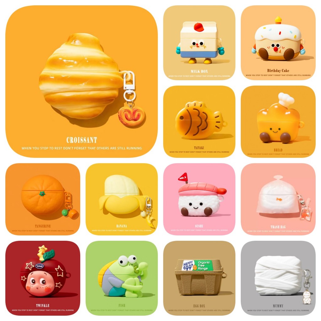 (สต๊อกสินค้าในพื้นที่) เคสน่ารัก 3D สําหรับ AirPods4/4ANC/3/Pro/Pro2/Pro3 เคสซิลิโคนอ่อนนุ่มพร้อมคาราบิเนอร์
