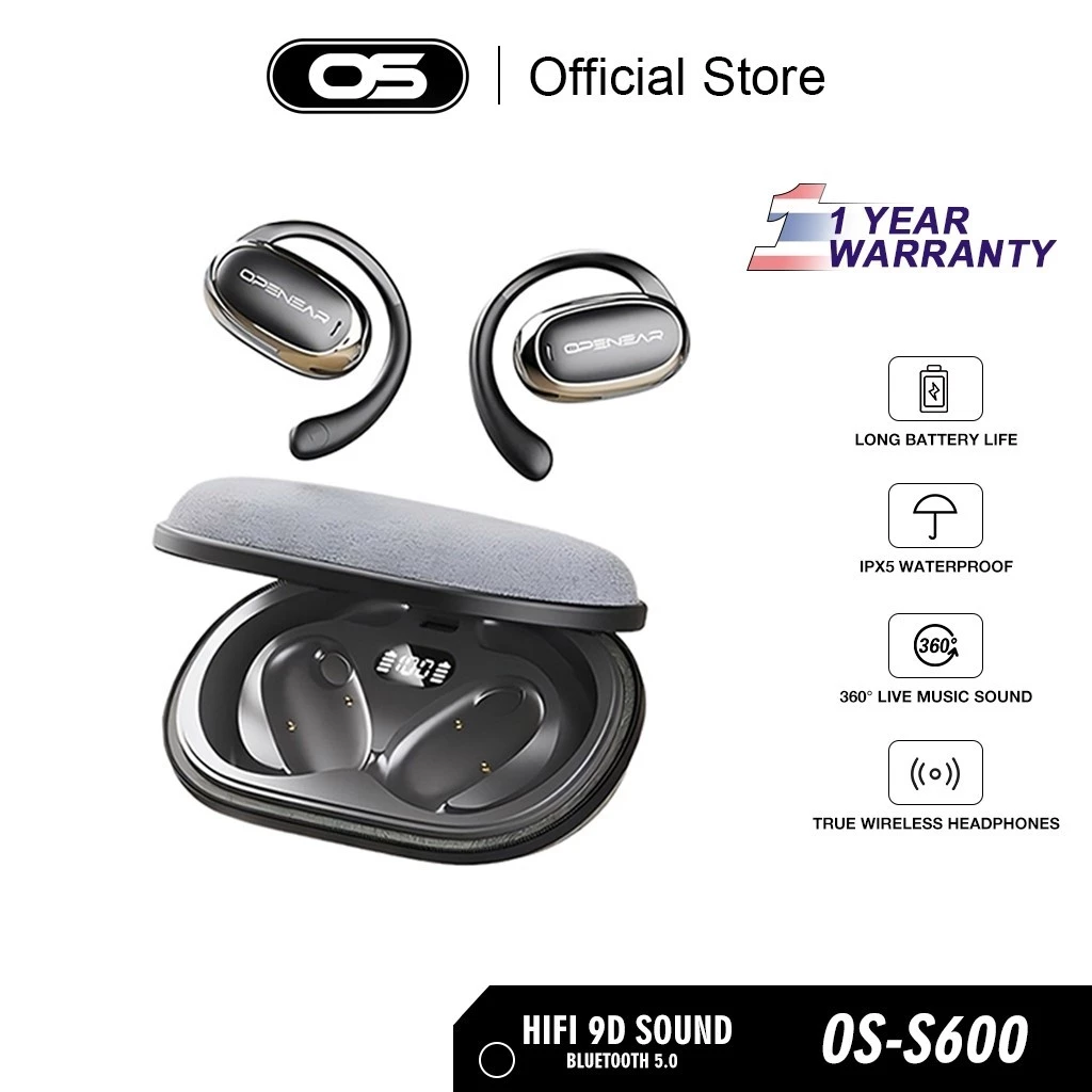 OSCROP TWS-S600 ชุดหูฟังบลูทูธไร้สาย True Bluetooth 5.4 กล่องชาร์จตัดเสียงรบกวน 120H แบตเตอรี่จอแสดงผลสแตนด์บายนานเป็นพิเศษ ไมโครโฟนในตัว การโทรที่ชัดเจน | น้ำหนักเบา