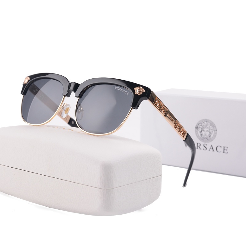 Semi Rim Tortoiseshell แว่นตากันแดดผู้ชายผู้หญิงหรูหรา Medusa Decor Polarized UV400 ขับรถแว่นตากันแดด
