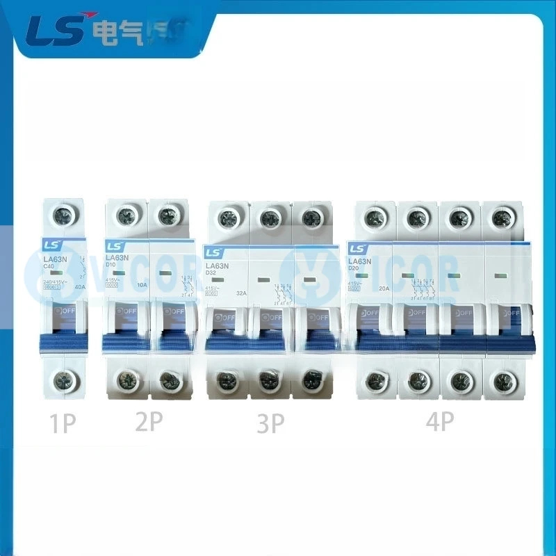 LS เบรกเกอร์ขนาดเล็กสวิตช์อากาศ LA63N/1P2P3P/1A6A10A20A32A40A63A/BK63N