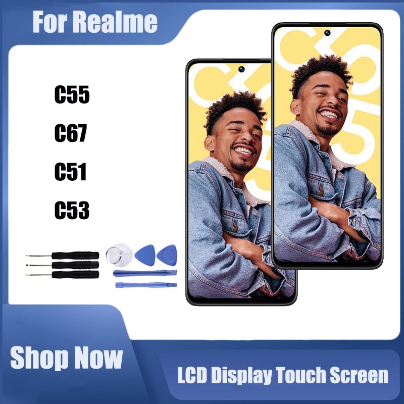 สําหรับRealme C55 C67 C51 C53 จอแสดงผลLCD Touch Screen Digitizer Assemblyเปลี่ยน