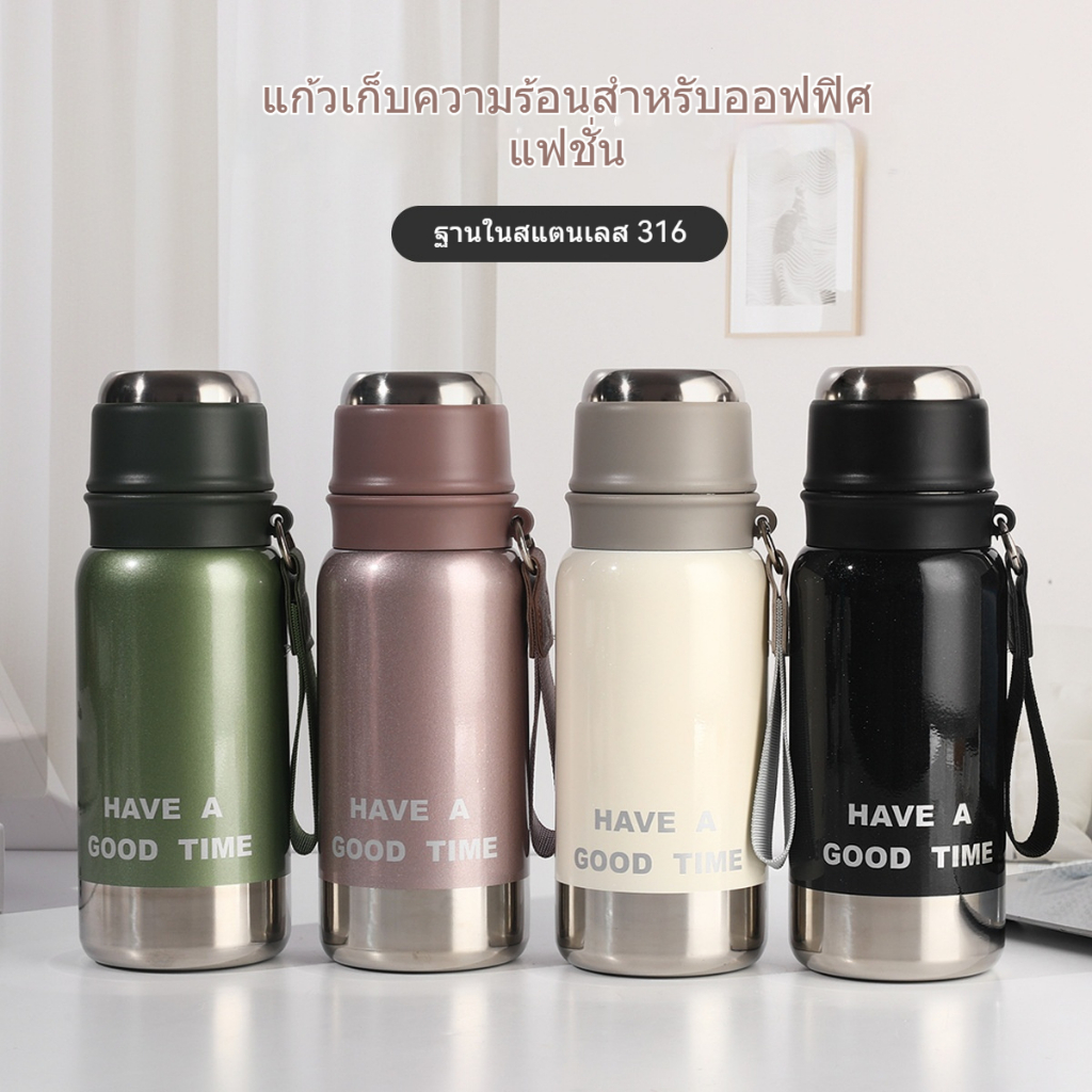 【ALLEN】อัลเลน316 สแตนเลส 580มล แก้วน้ําสูญญากาศขนาดใหญ่, ฉนวนร้อนและเย็น, รถ/สํานักงาน/กีฬา, 4 สี ดํา/ขาว/ชมพู/เขียว