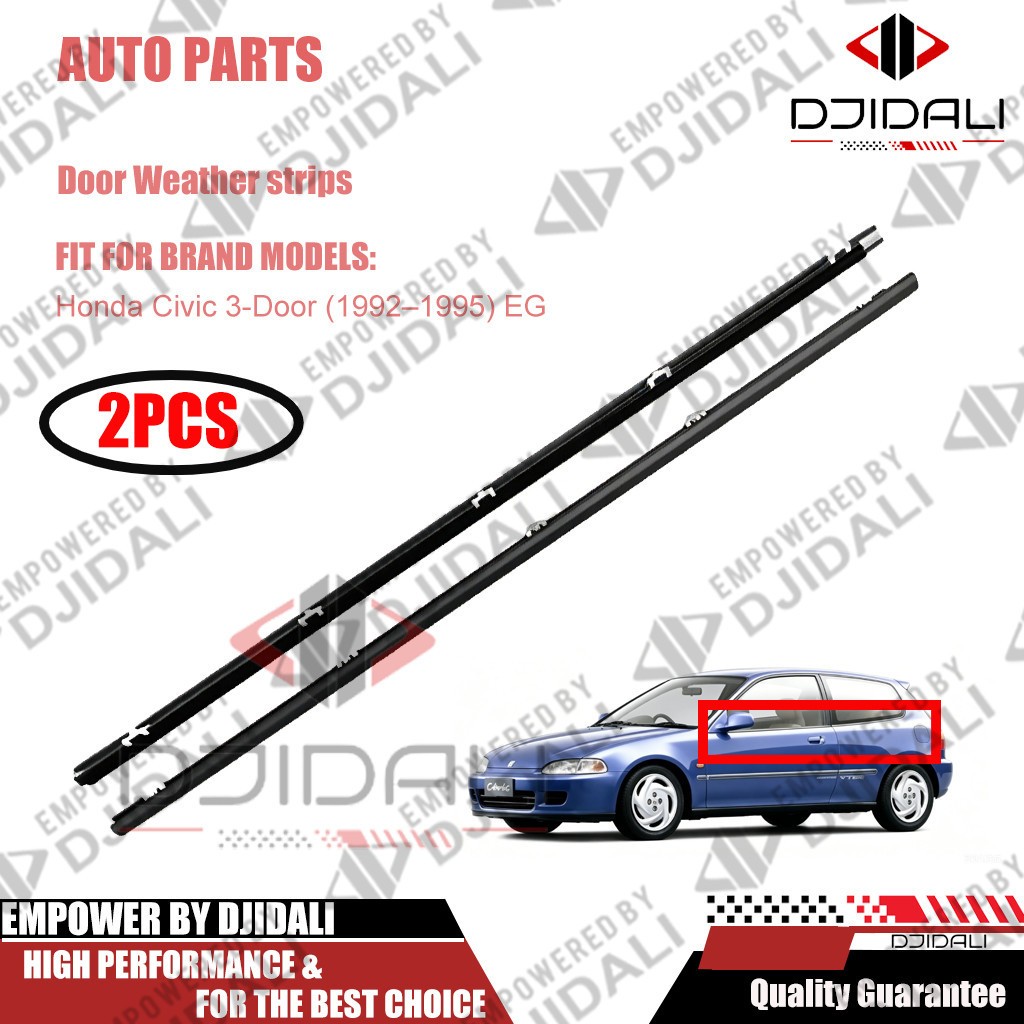 ราคา2เส้น คิ้วรีดน้ำประตู ใช้ได้กับ CIVIC 3ประตู 1992-1995 ซีวิก EG 3ประตู คิ้วรีดน้ำ ยางรีดนำ้ขอบกระจก ยางรีดนำ้ขอบกระจก