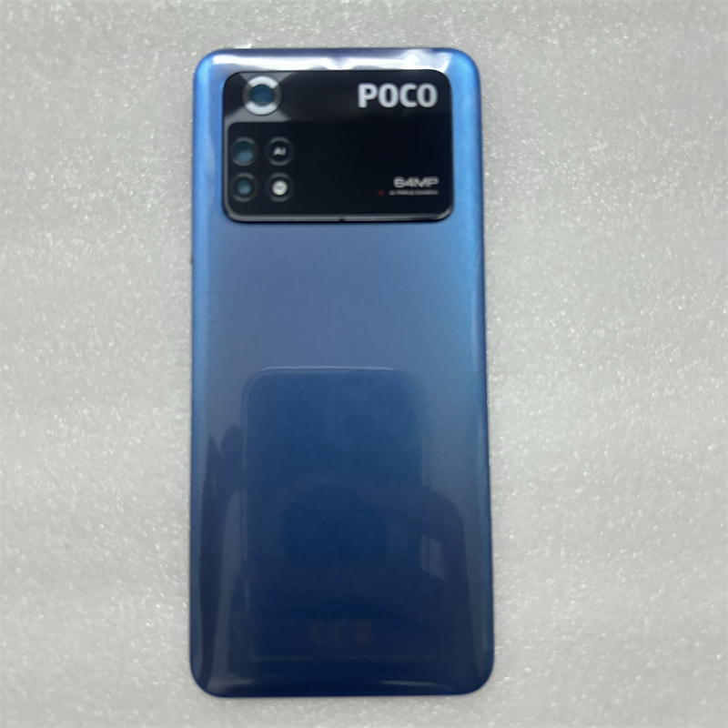 A+สําหรับ Xiaomi Poco M4 Pro 4G MZB0B5VIN 2201117PI ฝาหลังแบตเตอรี่ด้านหลังด้านหลังประตูด้านเคสอะไหล