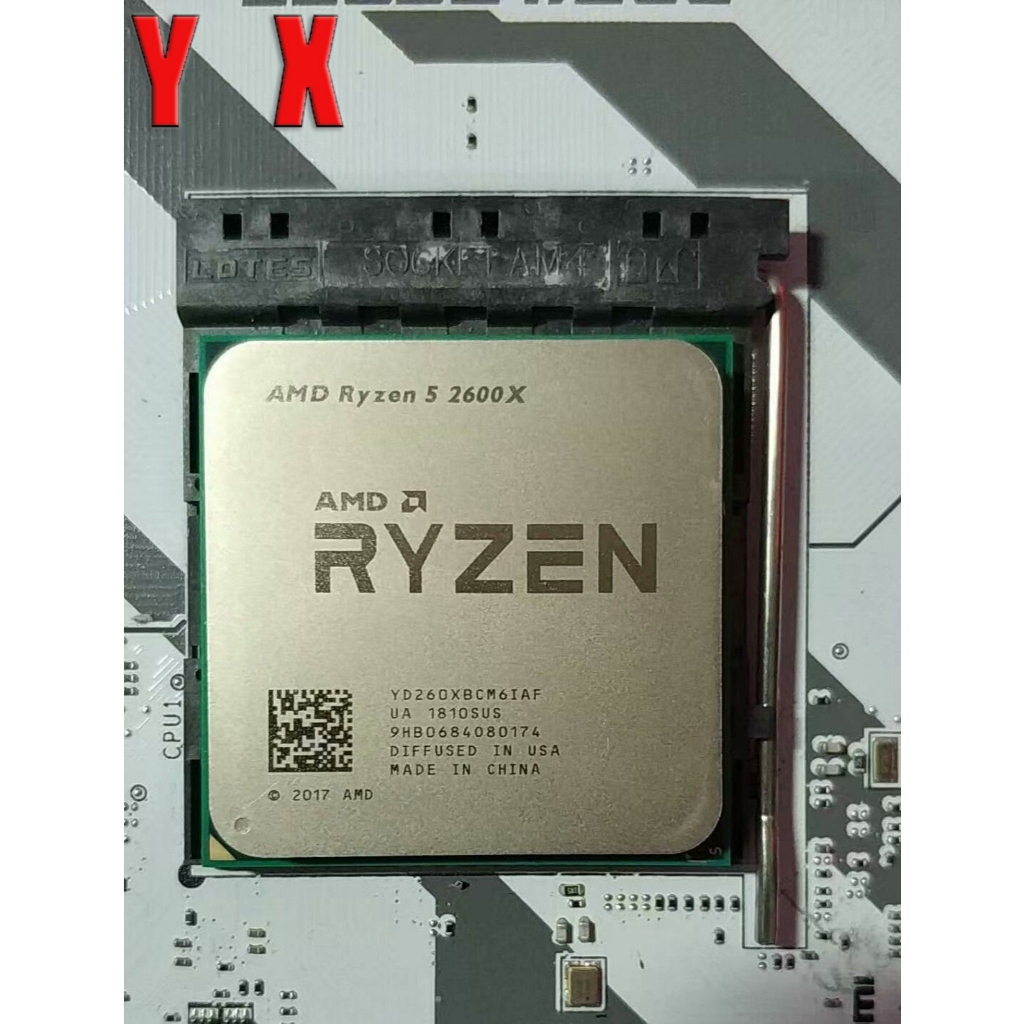 Ryzen 5 2600X AM4 โปรเซสเซอร์ CPU R5 2600X 3.6 GHz 6C 12-Thread 16M เดสก์ท็อปมือสอง
