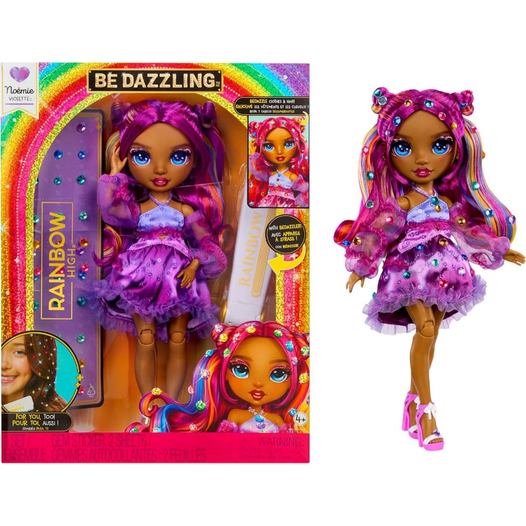 Rainbow High Be Dazzling Fashion Dolls- Noemie Violette (สีม่วง) พร้อมเครื่องมือ Bedazzler และ Spark