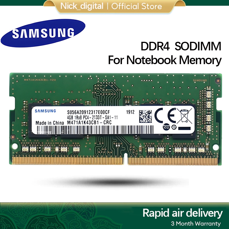 Samsung DDR4 RAM 4gb 8gb RAM 16gb RAM 2133Mhz 2400Mhz 2666Mhz 3200Mhz แล็ปท็อปสําหรับ Ram 1.2V โน้ตบุ๊ค SODIMM แล็ปท็อปสําหรับ RAM 260-Pin PC4-17000 1.2V หน่วยความจํา