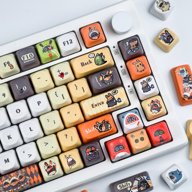 Bangboo Keycaps 130 คีย์ MOA โปรไฟล์ PBT Dye Sublimation Wooting60 MAD60 Aula F75 รอบ Keycaps สร้างส