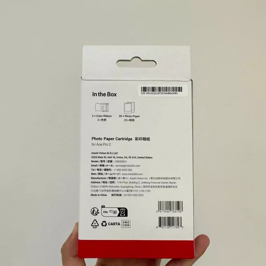【Bangkok Shipment 】Original Insta360 Photo Paper Cartridge (20 sheets per box) for Ace Pro 2 Pocket Printer | Quick-Dry Paper for Instant Photo Printing thumbnail 8