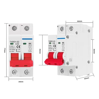 เบรกเกอร์สวิตช์แบตเตอรี่, Solar 2P DC AC MCB 16A 20A 25A 32A 40A 50A 63A DC MCB สําหรับระบบโซลาร์เซลล์, โซลาร์เซลล์