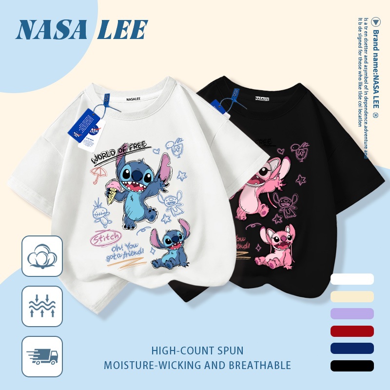 [จัดส่งในวันเดียวกัน] เด็กสีขาวผ้าฝ้ายแท้ระบายอากาศเสื้อยืดการ์ตูน โคอาล่า เย็บร้อย การพิมพ์อินเทรนด์ 3-16 ปีชายหญิงลําลองแขนสั