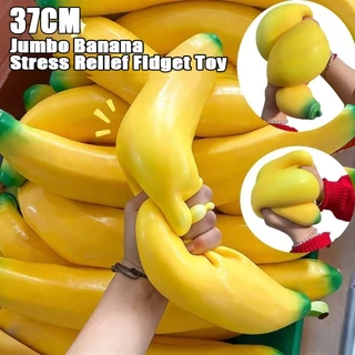 🍌37 ซม. ช้า เพิ่มขึ้น จัมโบ้ สกุชชี่ กล้วย ความเครียดบรรเทา อยู่ไม่สุข ของเล่นสนุกความเครียดบรรเทาของเล่น